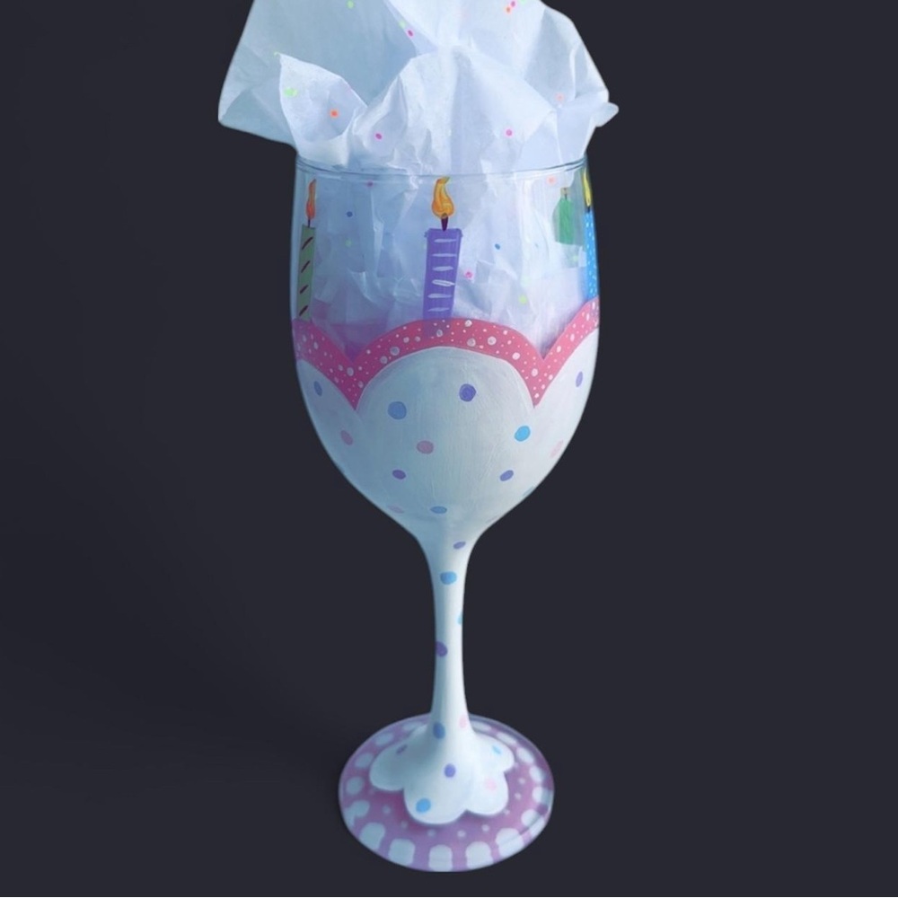 Birthday Cake Wine Glass